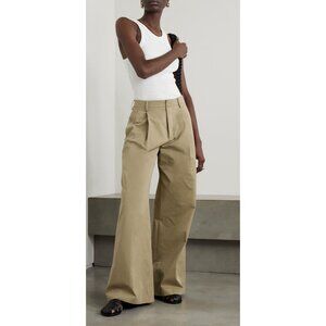 Frame Women’s Pleated High Rise Wide Leg Khaki Pants Size 16 NWT